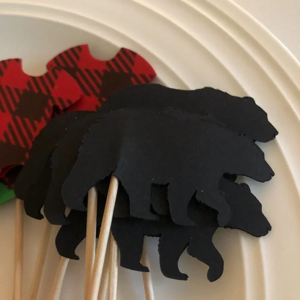 4 for $10! 😎 Lumberjack Cupcake Toppers
